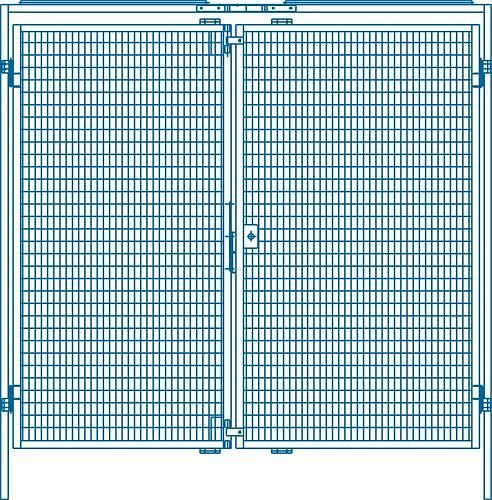 Système de protection des machines DENIOS, double porte pour élément mural, 2000 x 2000 mm, 129-338