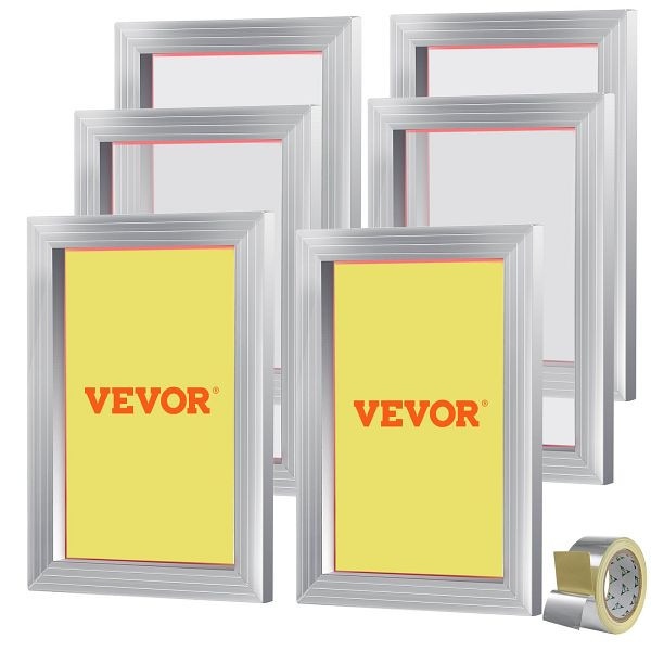VEVOR – cadre d'écran en alliage d'aluminium, presse de sérigraphie 10 "x 14", accessoires de machine de sérigraphie, 110 mailles, paquet de 6 SYKJD61101014X54UV0