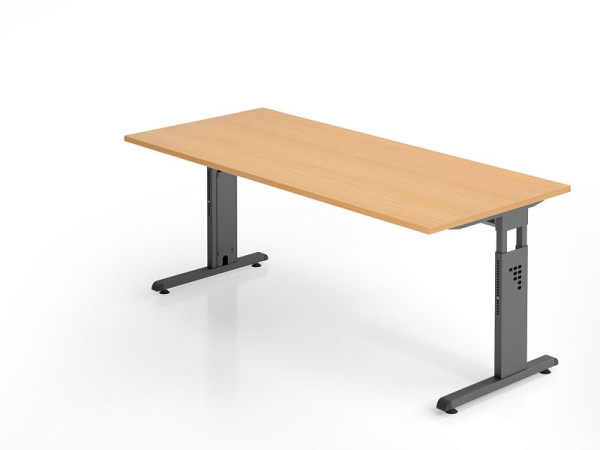 Bureau Hammerbacher OS19, 180 x 80 cm, plateau : hêtre, épaisseur 25 mm, chant ABS 2 mm, forme rectangulaire, VOS19/6/G