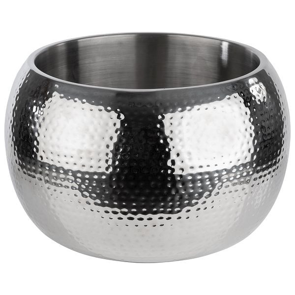 Refroidisseur de bouteilles APS -BIG BOWL-, Ø 37 x 23 cm, acier inoxydable 18/8, intérieur : mat, extérieur : surface martelée, bac anti-goutte amovible, 8 litres, 36130