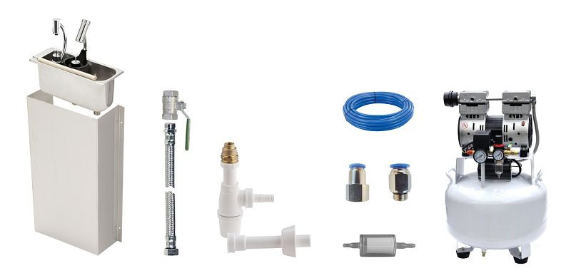 Lölsberg i.ScoopShower & Air Silver WATER- / PRESSURESTOP Kit complet douche portionneur (version pour portionneur à louche), 956 IC1D