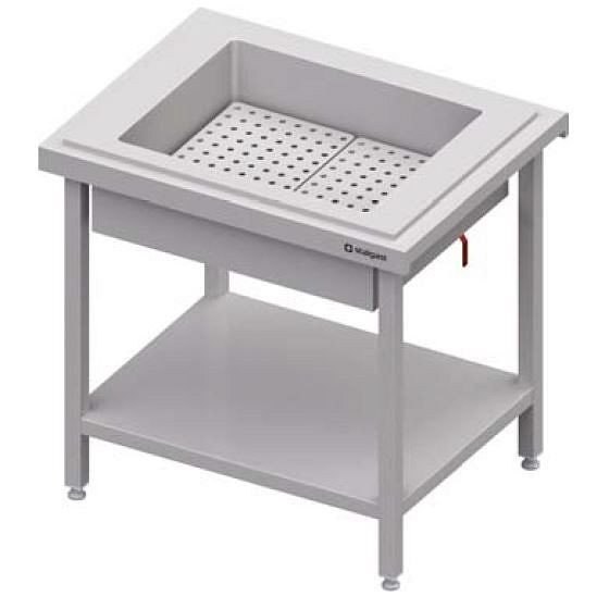 Service neutre Stalgast avec bac à glaçons 3x GN1/1, 1245x735x880 mm, couvercle en acier inoxydable, CF12101