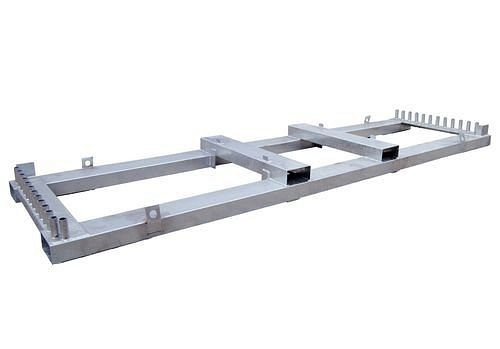 Traverse de stockage et de transport DENIOS, largeur 3500 mm, pour 25 éléments de clôture de chantier, 249-345