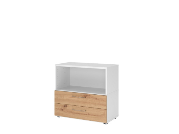 Hammerbacher étagère/tiroirs, 2OH, blanc/chêne astre, VFW28S2KG/W/R/BS