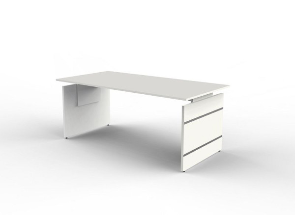 Kerkmann bureau à joues réglable en hauteur, forme 4, L 1800 x P 800 x H 680-760 mm, blanc, 114416.1