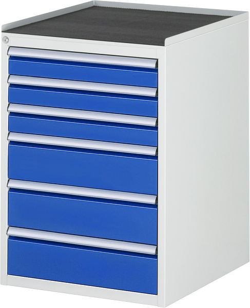 Armoire à tiroirs RAU série 7000, L580xP650xH825mm, tiroirs : 3xH90, 3xH150mm, support métallique, 03-L5.9A-MT.11