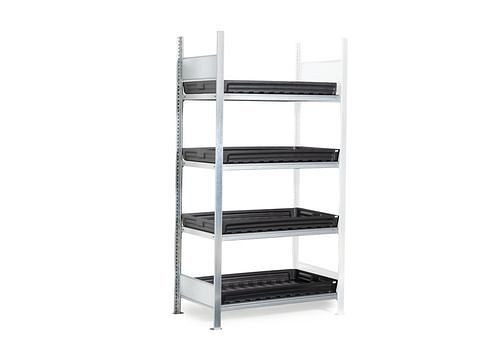 Rayonnage pour produits dangereux DENIOS GKW 1040 pro, 4 plateaux en PE, 1012 x 437 x 2000 mm, baie supplémentaire, 273-907