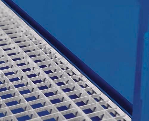 Grille DENIOS pour dépôts de matières dangereuses, demi-largeur, à poser sur RegaLiteravers, 101-115