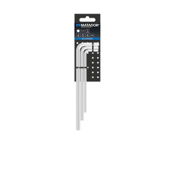Tournevis coudé MATADOR, long, hexagonal, mini, 4 / 5 / 6 mm, 0441 9030