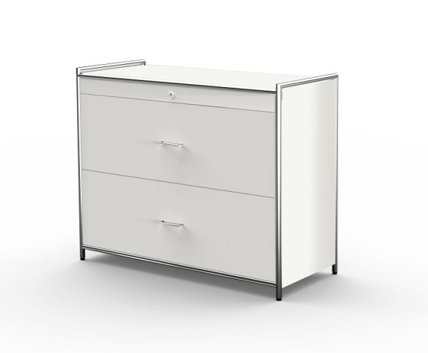 Classeur suspendu Kerkmann avec 2 tiroirs, Artline, L 1000 x P 470 x H 800 mm, blanc, 13759110