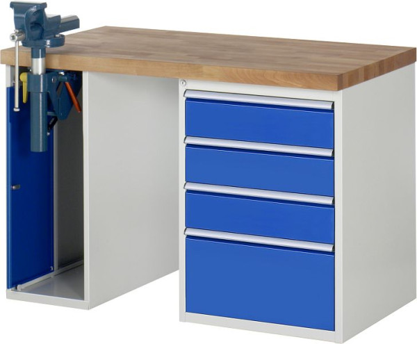 Etabli RAU série 7000 - modèle 7510-2, L1250 x P700 x H890 mm, base système L1250 x P650 x H850 mm, 03-7510A2-127B4M.11
