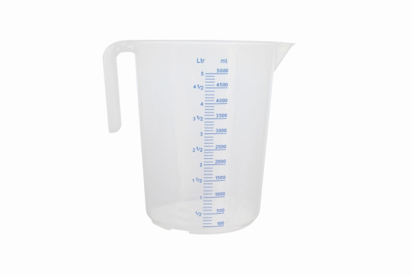 Verre doseur Schneider, 5,0 l, échelle en relief, écriture bleue, poignée ouverte, 206015