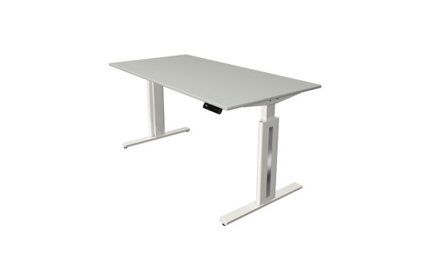 Kerkmann Move 3 Fresh table assis/debout, L 1600 x P 800 mm, réglable en hauteur électriquement de 720 à 1200 mm, gris clair, 10184311