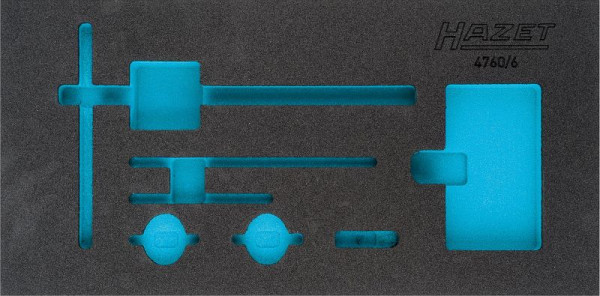 Insert en mousse souple à 2 composants Hazet, pour 4760/6, dimensions / longueur : 342 mm x 172 mm Taille du système d'organisation : 1/3 (342 x 172 mm), 163-325L