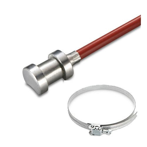 Capteur de température à contact Environ avec câble en silicone jusqu'à 250°C, avec bande de serrage métallique, capteur à contact NTC10K, ENANTFNTC10K200S01