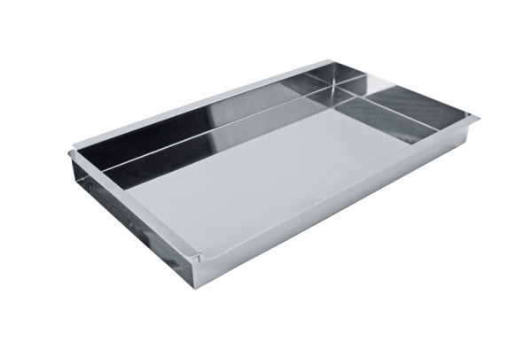 Plateau à gâteaux découpés Schneider en acier inoxydable GN 1/1, 325 x 530 x 50 mm avec rail de fixation, 994860