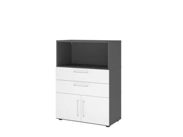 Armoire combinée Hammerbacher, 3OH, graphite/blanc, VFW38K1KG/G/W/BS
