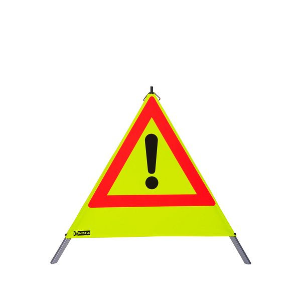 Pyramide d'avertissement NESTLE 70cm WAPY 70RG, cadre lourd avec mécanisme à ressort, feuille rétro jaune, point d'exclamation VZ101, 19003001