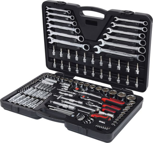 KS Tools Jeu de clés à douilles CHROMEplus 1/4"+3/8"+1/2", 124 pièces, 918.0724