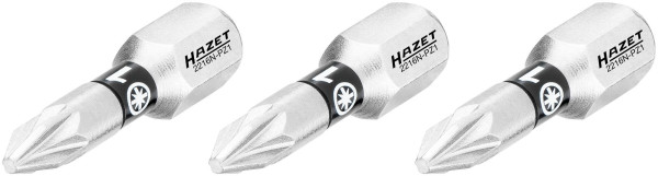 Embout Hazet, 6 pans plein 6,3 (1/4 pouce), profil Pozidriv PZ, PZ1, nombre d'outils : 3, ouverture de clé : PZ1, 2216N-PZ1/3
