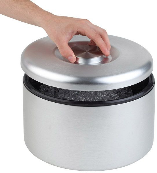 Glacière APS, Ø 27 cm, hauteur : 20 cm, 8 litres, en aluminium anodisé, récipient intérieur en PS, 36037