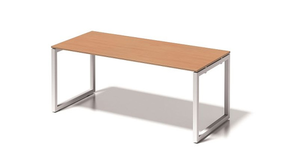 Bureau Bisley Cito, structure en O hauteur fixe 730 mm, H 19 x L 1800 x P 800 mm, hêtre/blanc signalisation, DOF1808BC396