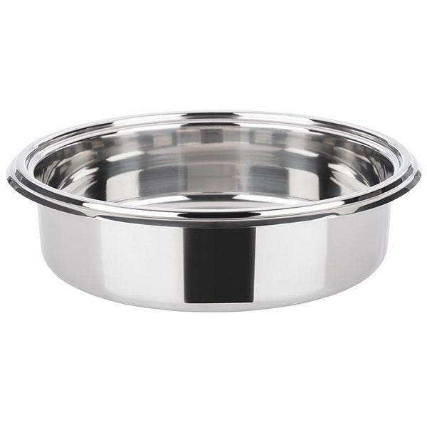 Récipient alimentaire APS, simple, Ø 30,5 cm, hauteur : 8 cm, acier inoxydable, poli, 4 litres, convient pour APS n° 12330, 12329