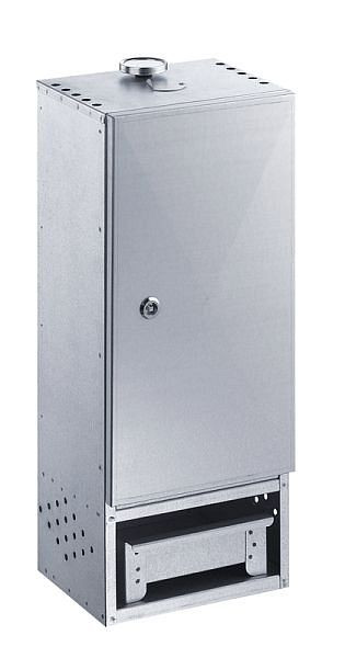 Fumoir Peetz en tôle d'acier aluminisée avec porte, HxLxP: 65cm x 26cm x 21cm, 260015