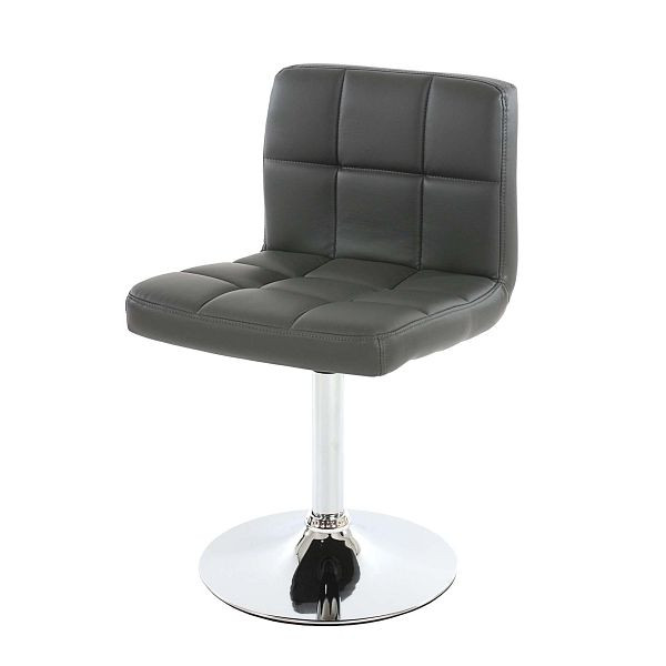 Chaise de salle à manger Mendler Kavala, chaise de cuisine, pivotante, simili cuir gris, base chromée, 74409