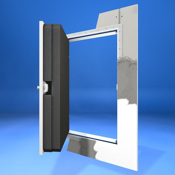 Porte à hauteur de genou Wellhöfer, au ras du mur avec fermeture PushLock et protection thermique 4D, ouverture murale 70 x 100 cm, 508