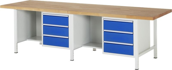 Etabli RAU série 8000 - modèle 8452, L3000 x P900 x H840-1040 mm, base système L2425 x P850 x H800-1000 mm, 03-8452A2-309B4H.11
