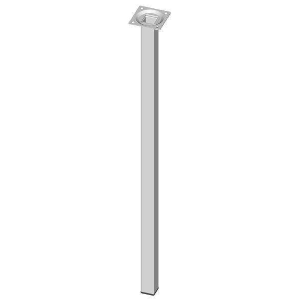 Système d'éléments PIED EN TUBE D'ACIER, LOSE, 25X25, M10, 600 mm, BLANC, UE: 4 PIÈCES, 11101-00050