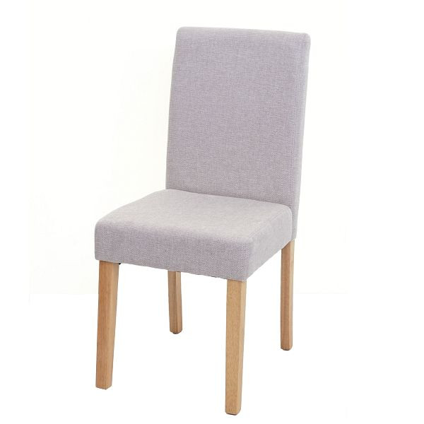 Chaise de salle à manger Mendler Littau, chaise de cuisine, tissu/textile, beige crème, pieds légers, 74553