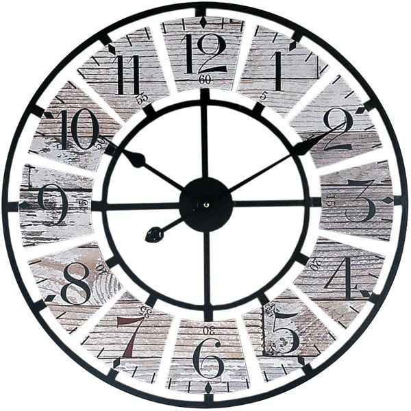 Horloge murale à quartz Technoline, matériau MDF, métal, dimensions : Ø 58 cm, WT 1611