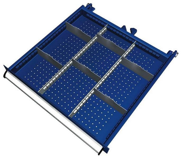 Kit de matériel de séparation KLW pour tiroirs, hauteur de compartiment 75 mm dans armoire SEA, taille d'armoire 572 x 605 mm L x P, SEA-B02-042