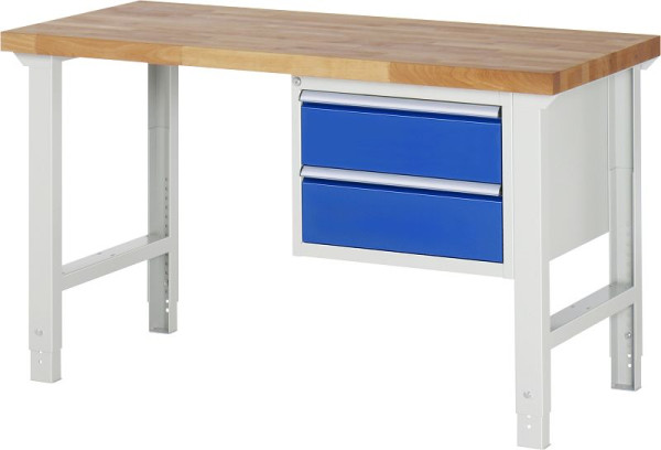 Etabli RAU série 7000 - modèle 7125, L1500 x P700 x H790-1140 mm, base système L1500 x P650 x H750-1100 mm, 03-7125A1-157B4H.11