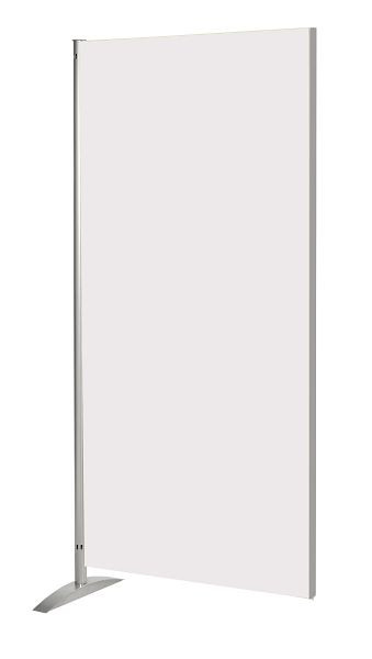 Kerkmann Metropol mur d'intimité, élément en bois, blanc, L 800 x P 450 x H 1750 mm, aluminium argent/blanc, 45696410