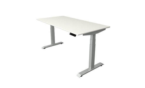 Table assis-debout Kerkmann L 1600 x P 800 mm, réglable en hauteur électriquement de 640 à 1290 mm, blanc, 10040610