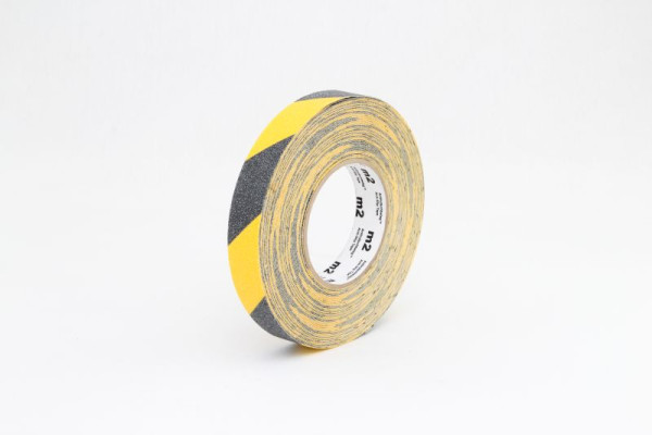 m2 revêtement antidérapant marquage d'avertissement noir/jaune rouleau 25mmx18,3m, M1WR025183