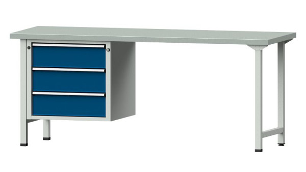 Établis ANKE Établi combiné, modèle 726 V, 2000 x 700 x 840 mm, RAL 7035/5010, ZBP 40 mm, 410.756
