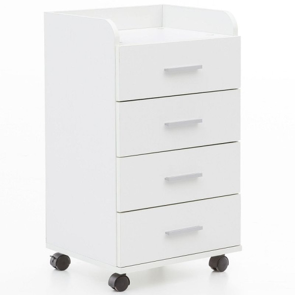 Conteneur roulant Wohnling 40 x 70,5 x 33 cm blanc, WL5.748