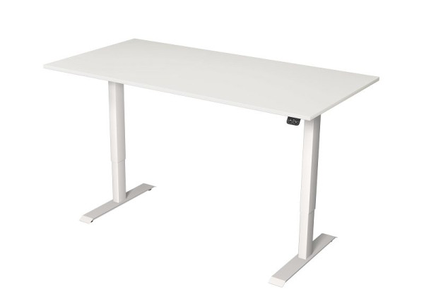 Table assis/debout Kerkmann L 1600 x P 800 mm, réglable en hauteur électriquement de 720 à 1200 mm, blanc, 10360010