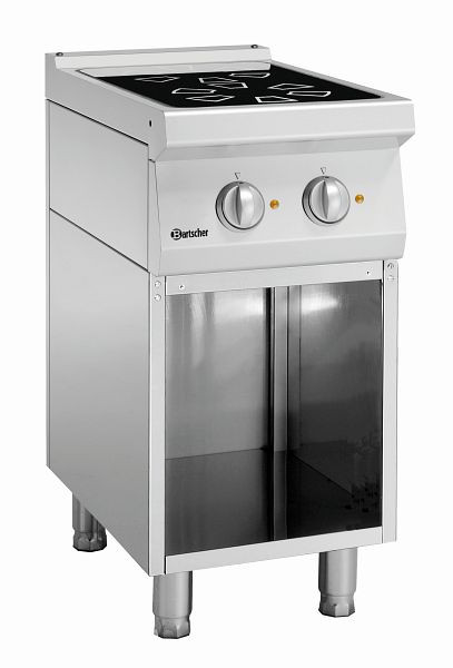 Cuisinière électrique Bartscher 700, 2 champs, base ouverte, 287410