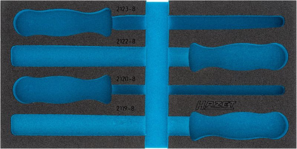 Insert en mousse souple à 2 composants Hazet, pour 163-426/4 Dimensions / longueur : 342 mm x 172 mm Taille du système d'organisation : 1/3 (342 x 172 mm), 163-426L