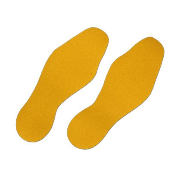 m2 revêtement anti-dérapant information marquage universel jaune forme chaussure 95x265mm (1 paire), UE : 10 pièces, M1GV10S1