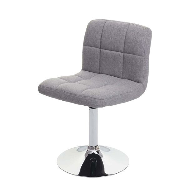 Chaise de salle à manger Mendler Kavala, chaise de cuisine, pivotante, tissu/textile gris clair, base chromée, 74413