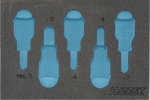 Insert en mousse souple Hazet à 2 composants, pour 163-215/5, 986/5, dimensions / longueur : 172 mm x 114 mm, 163-215L