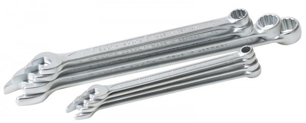 ELORA Jeu de clés mixtes XL, 8 pièces 8-19 mm, extra-longue DIN 3113, forme A, 203S 8MXL, 0203500802000