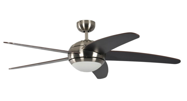 Ventilateur de plafond Pepeo Melton Nickel / Wenge 132 cm avec éclairage et télécommande, 13432010131v1
