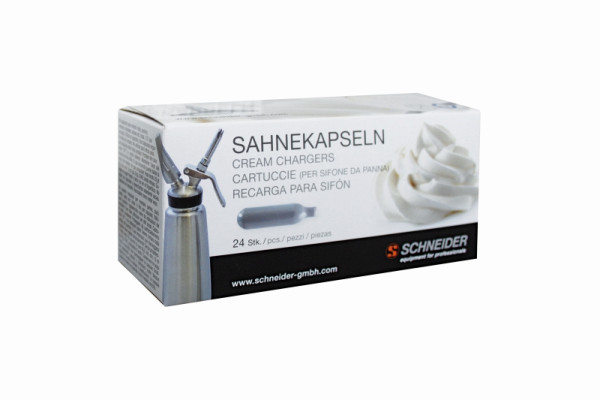 Capsules de crème Schneider, pour appareil à crème, # 196000 et # 196010, contenu : 24 pièces, 196020